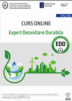 Curs ESG Expert European Dezvoltare Durabila structurat conform cod COR 242232